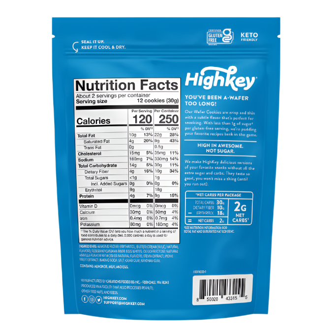 highkey vanilla wafters keto friendly gluten free low carb made with almond flour